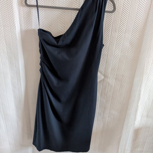 Banana Republic Navy Blue One Shoulder Dress Minimalist Size 10 Cocktail - Picture 10 of 12